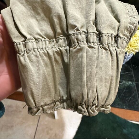 Free People Womens Parachute Jacket Military Green Slouchy Splatter Size Small - Picture 7 of 13